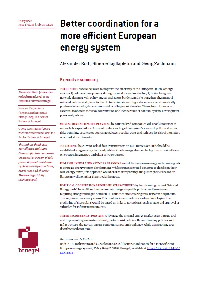 Better coordination for a more efficient European energy system