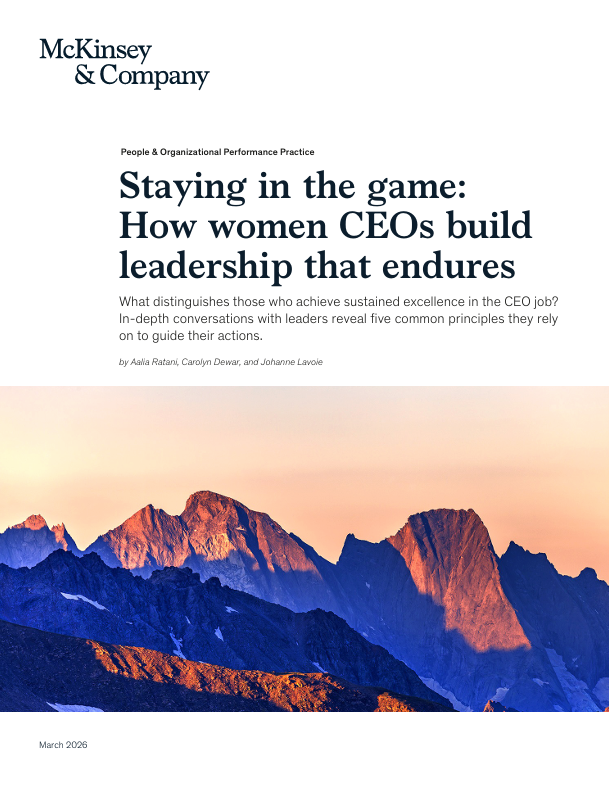 Staying in the game: how women CEOs build leadership that endures