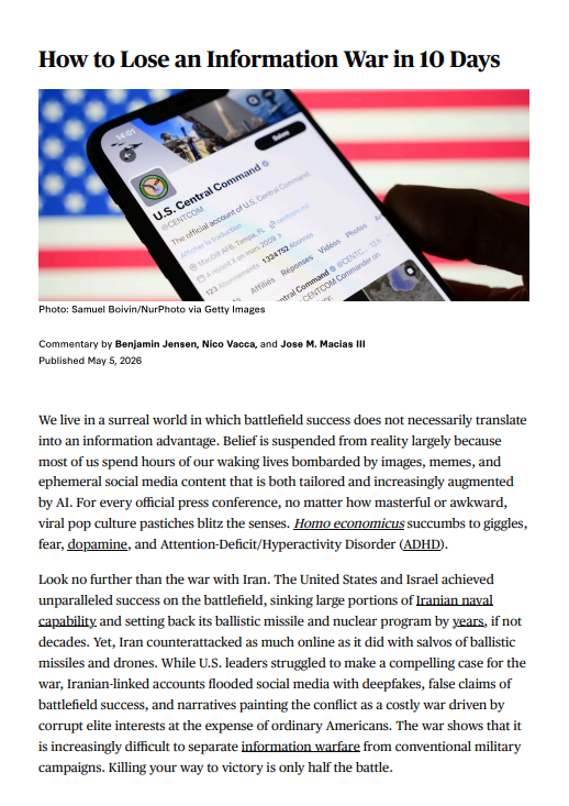 How to Lose an Information War in 10 Days