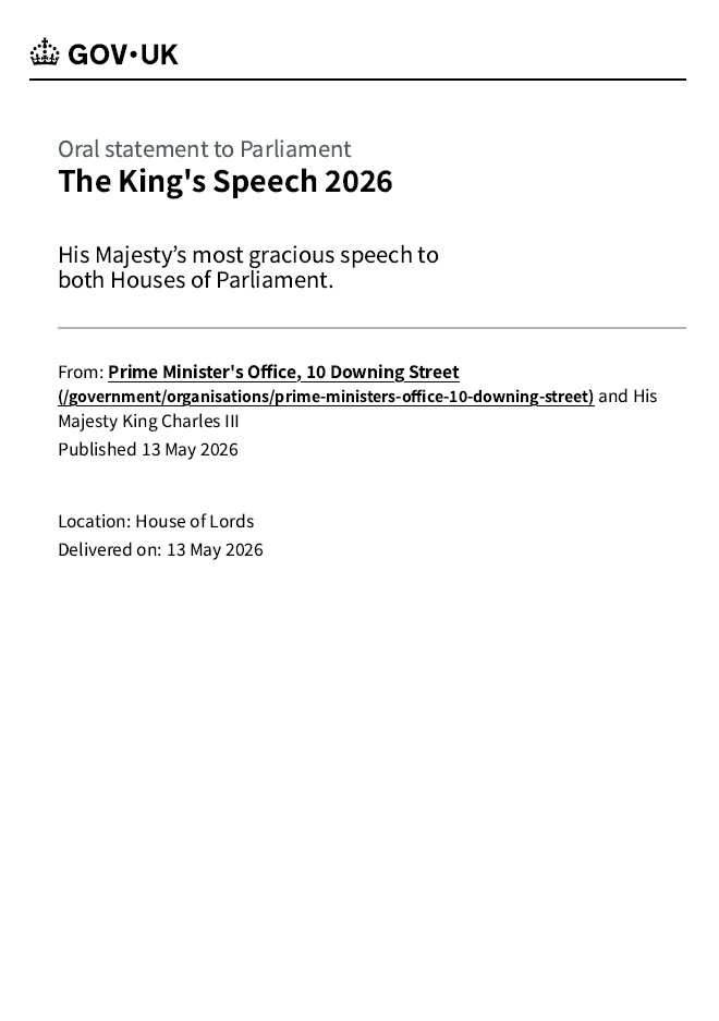 The King's Speech 2026